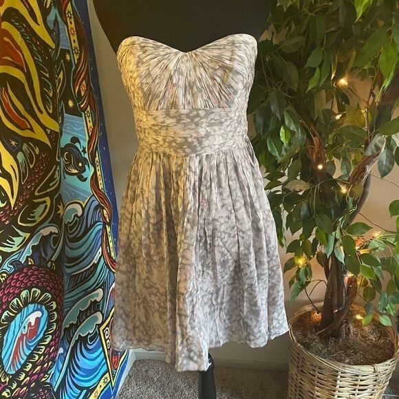 J CREW cocktail dress Pink and gray chiffon - Picture 1 of 9